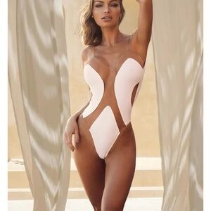 Elegant Women's Pink Swimsuit